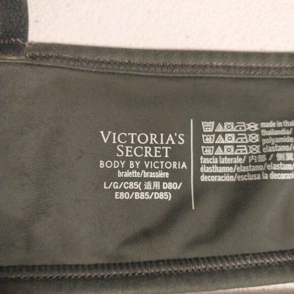 Victoria's Secret Body By Victoria Bralette L Green Floral Lace Adjustable Strap - Picture 7 of 8